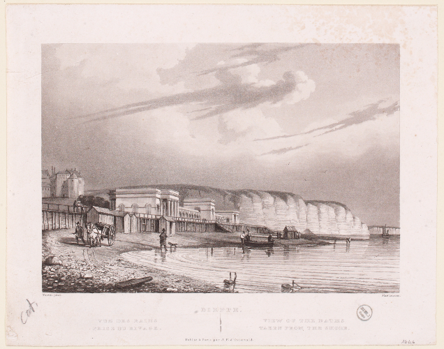 Dieppe. Vue des bains prise du rivage, par F. Martens et Ch. Mozin, 1820 (FNI C 1585)