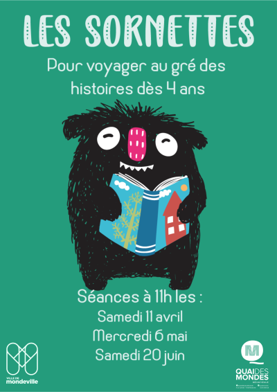 Les Sornettes, séances de lecture pour les enfants à partir de 4 ans. À 11h, les samedis 11 avril, 6 mai et 20 juin
