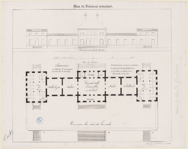 Plan du bâtiment principal, 1830 (FNI C 1742)