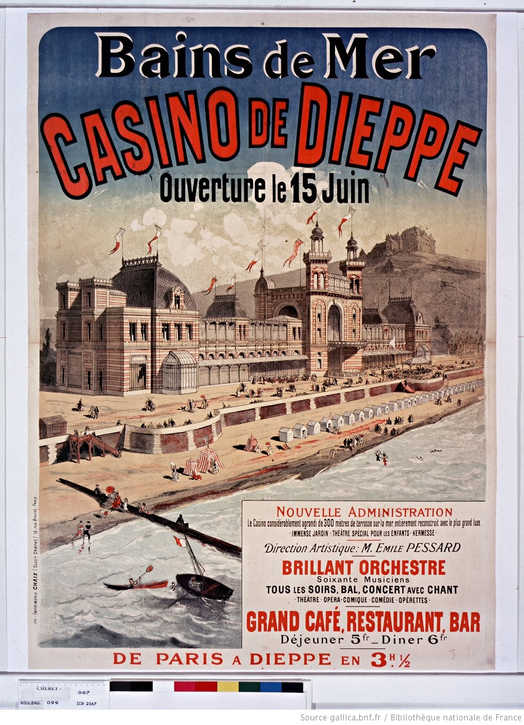 Affiche Bains de mer de Dieppe, par Chéret Jules, 1886