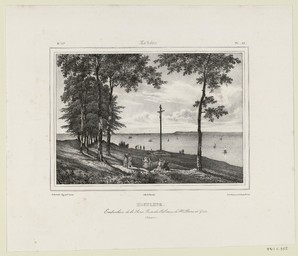 Honfleur. Embouchure de la Seine, Prise du Calvaire de Ne Dame de Grâce (Calvados) | Adam, Victor-Jean (1801-1866)