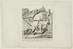 Vue du chateau d'Alençon avant sa demolition faite en different [sic] temps | Dupin, Pierre (1690?-1751)