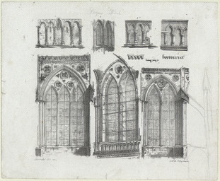 [Dix détails architecturaux de la cathédrale de Bayeux] | Engelmann, Godefroy (1788-1839)