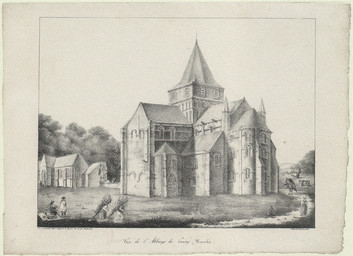 Vue de l'abbaye de Cerisy (Manche) | Engelmann, Godefroy (1788-1839)