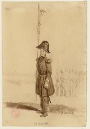 [Porte-drapeau du bataillon de Creully] : 28 juillet 1832 | Leroux, Eugène (1807-1863)