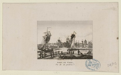 Port de Caen, vu de la prairie | Couché, Louis-François (1782-1849)