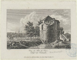 Vue du port de Caen Dept du Calvados : [Tour Machard] | Baugean, Jean-Jérôme (1764-1819)