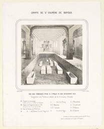 Crypte de St Exupère de Bayeux : vue des tombeaux, prise à l'époque de leur découverte (1853) | Bouet, Georges Adelmard (1817-1890)