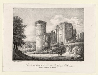 Vue de la Tour et d'une partie du Donjon de Falaise : prise de l'intérieur du Château | Oilliamson, Albert d' (1788-1865)