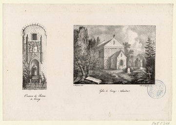 [Oratoire du château et église de Courcy (Calvados)] | Engelmann, Godefroy (1788-1839)