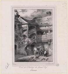 Cour de l'Auberge du Grand-Cerf, à Fécamp | Bellangé, Joseph-Louis-Hippolyte (1800-1866)
