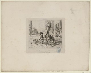 Les artistes décroteurs [sic]. Boot polishing. Caen | Lewis, George Robert (1782-1871)