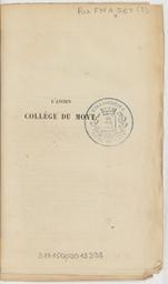 L'ancien collège du Mont : poème | Le Flaguais, Joseph-Alphonse (1805-1861)