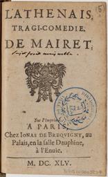L'Athénaïs, tragi-comédie | Mairet, Jean (1604-1686)