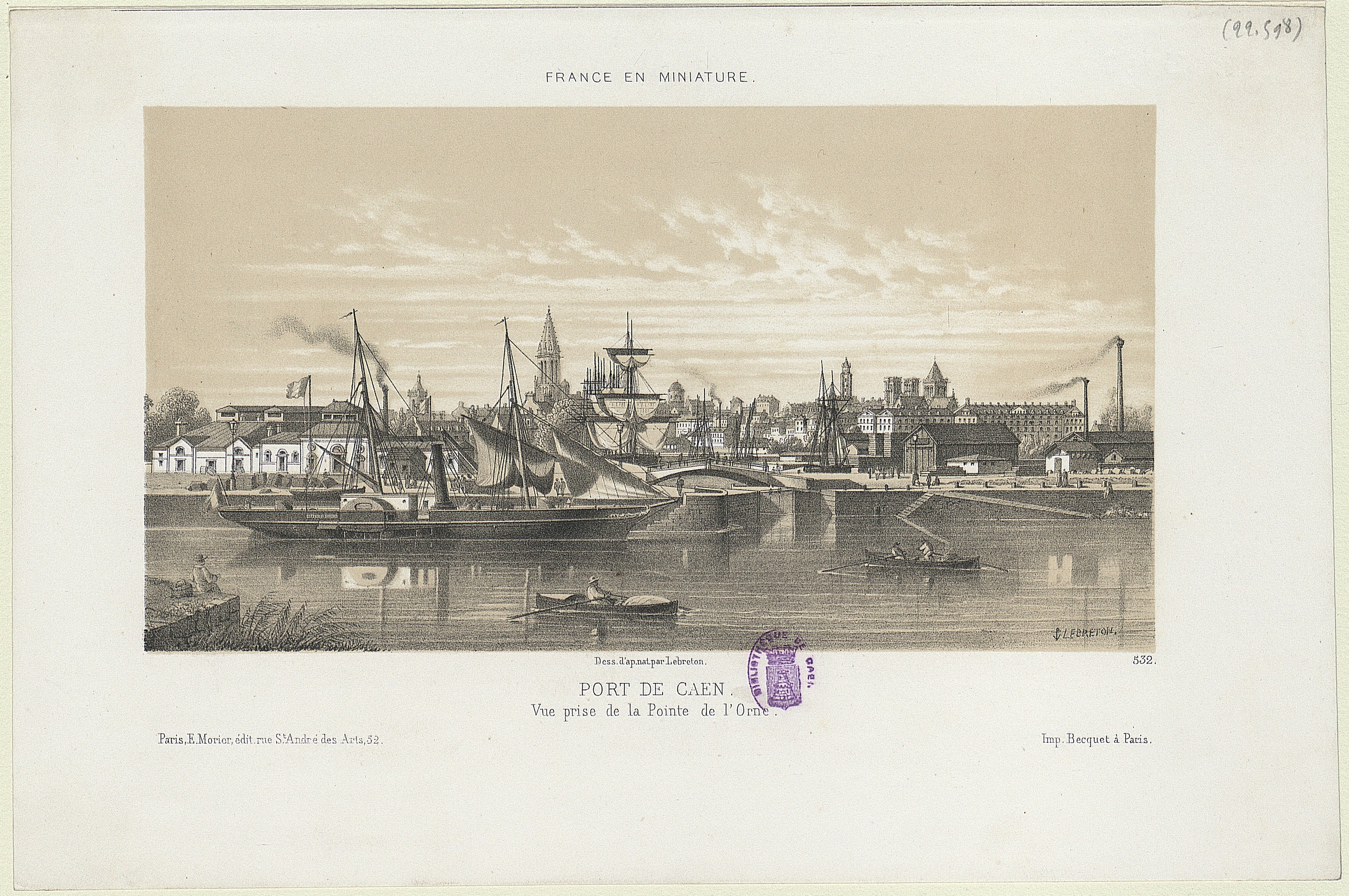 Port de Caen. Vue prise de la Pointe de l'Orne - FNI C 218